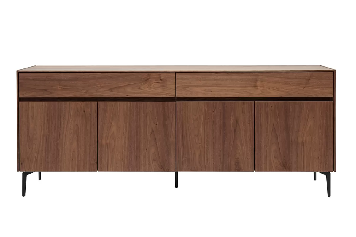 Miliboo Aparadores-Aparador de diseño de contrachapado de nogal 180 cm BLISS