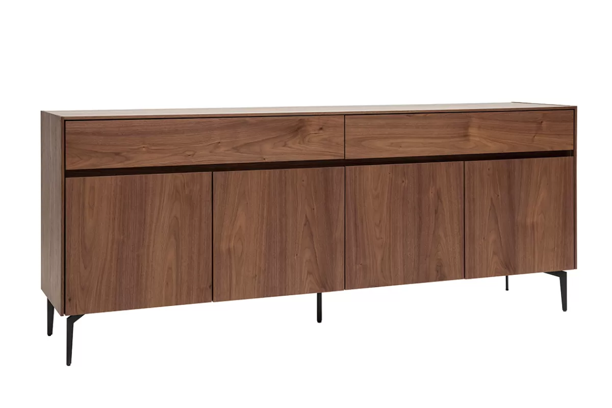 Miliboo Aparadores-Aparador de diseño de contrachapado de nogal 180 cm BLISS