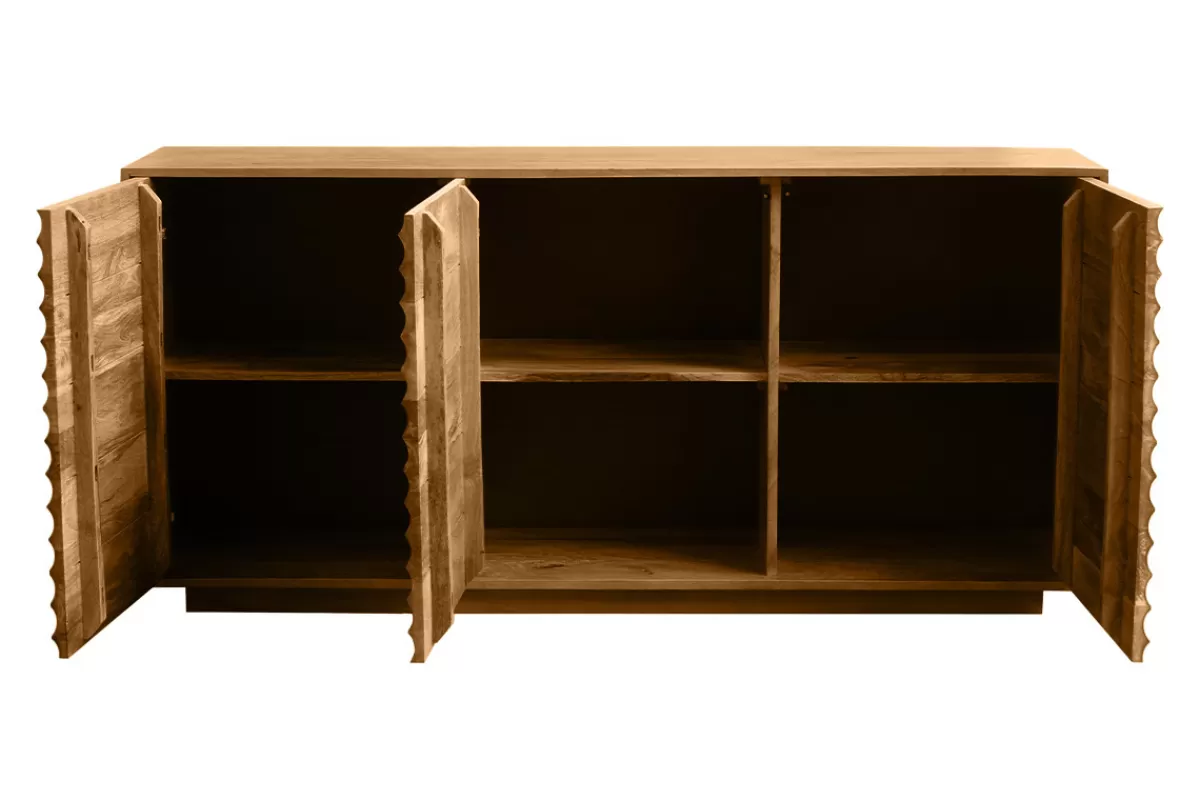 Miliboo Aparadores-Aparador de madera maciza de mangos 3 puertas L160 cm MATCHA