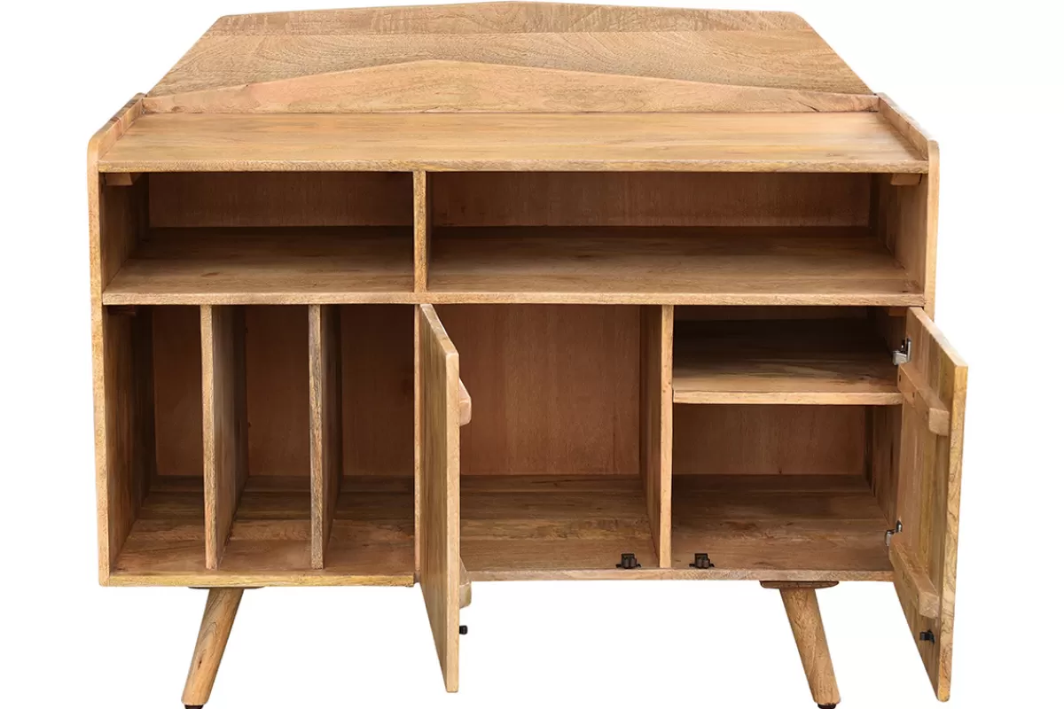 Miliboo Aparadores-Aparador mueble de almacenaje vinilos en mango macizo MATAHARI