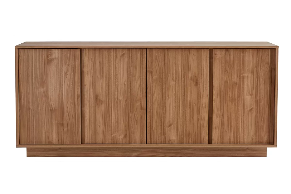 Miliboo Aparadores-Aparador nórdico de 4 puertas con acabado en roble 180 cm COMO