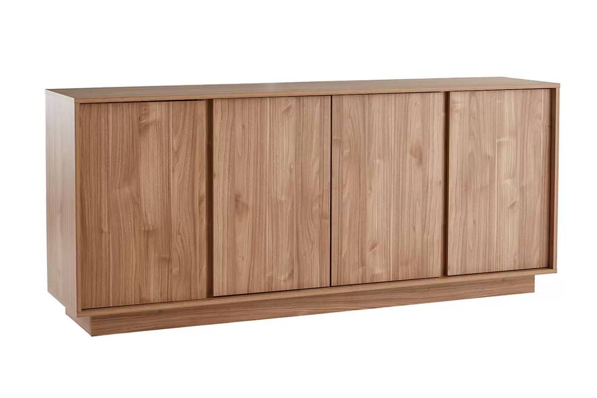 Miliboo Aparadores-Aparador nórdico de 4 puertas con acabado en roble 180 cm COMO