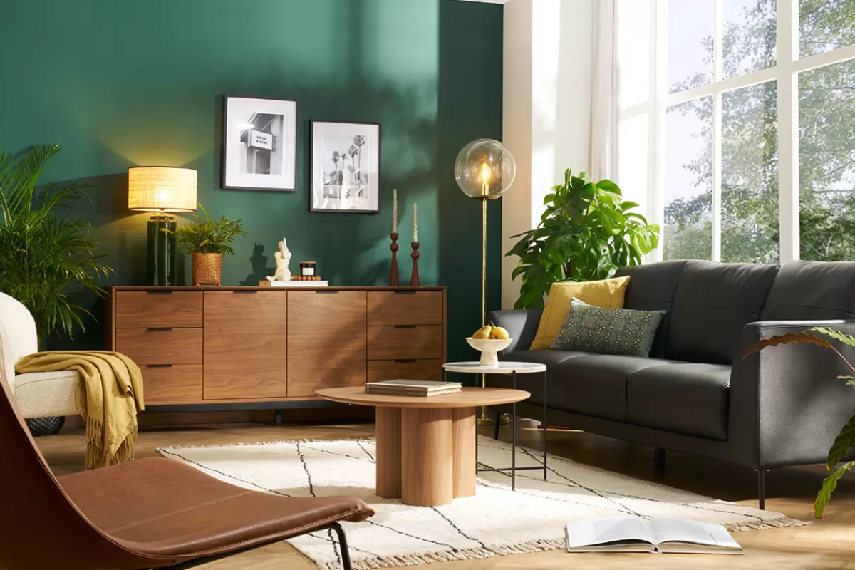 Miliboo Aparadores-Aparador vintage con acabado de madera de nogal oscuro y metal negro con almacenaje 180 cm SARTO