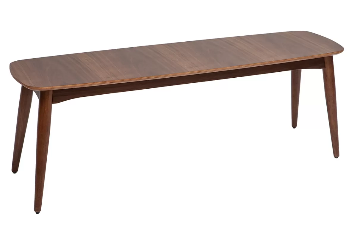Miliboo Sillas De Madera | Bancos-Banco vintage de nogal de 130 cm de altura NORDECO