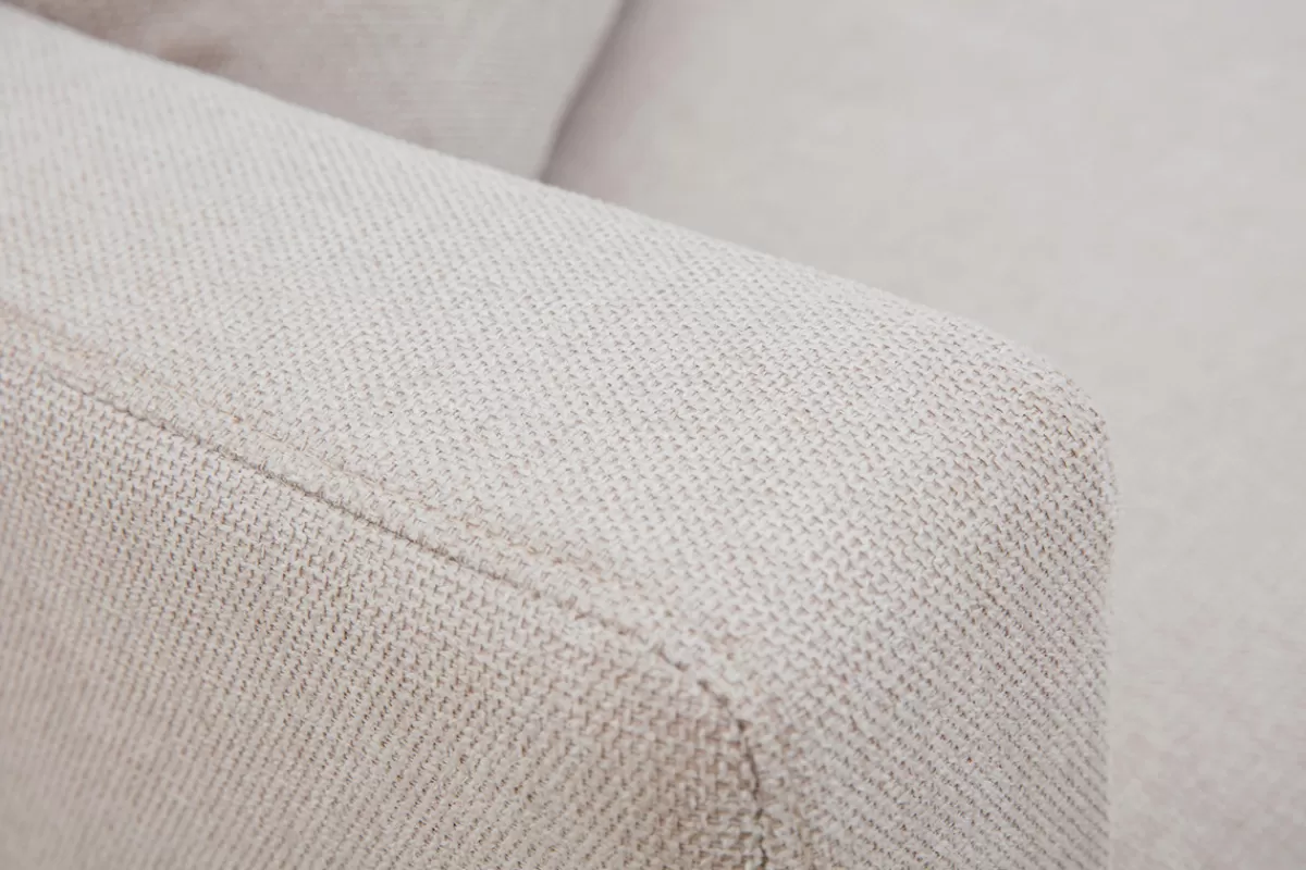 Miliboo Sofá De Diseño-Chaise longue de tejido efecto aterciopelado texturizado beige 190 cm BERTILLE