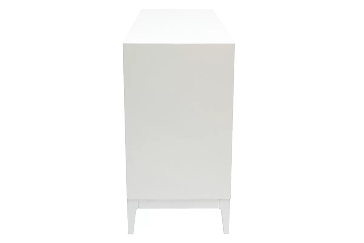 Miliboo Cómodas | Cómodas-Cómoda blanca mate y metal dorado 6 cajones L120 cm GIANA