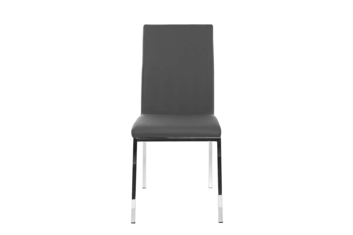 Miliboo Sillas Modernas-Lote de 2 sillas diseño poliuretano gris SIMEA