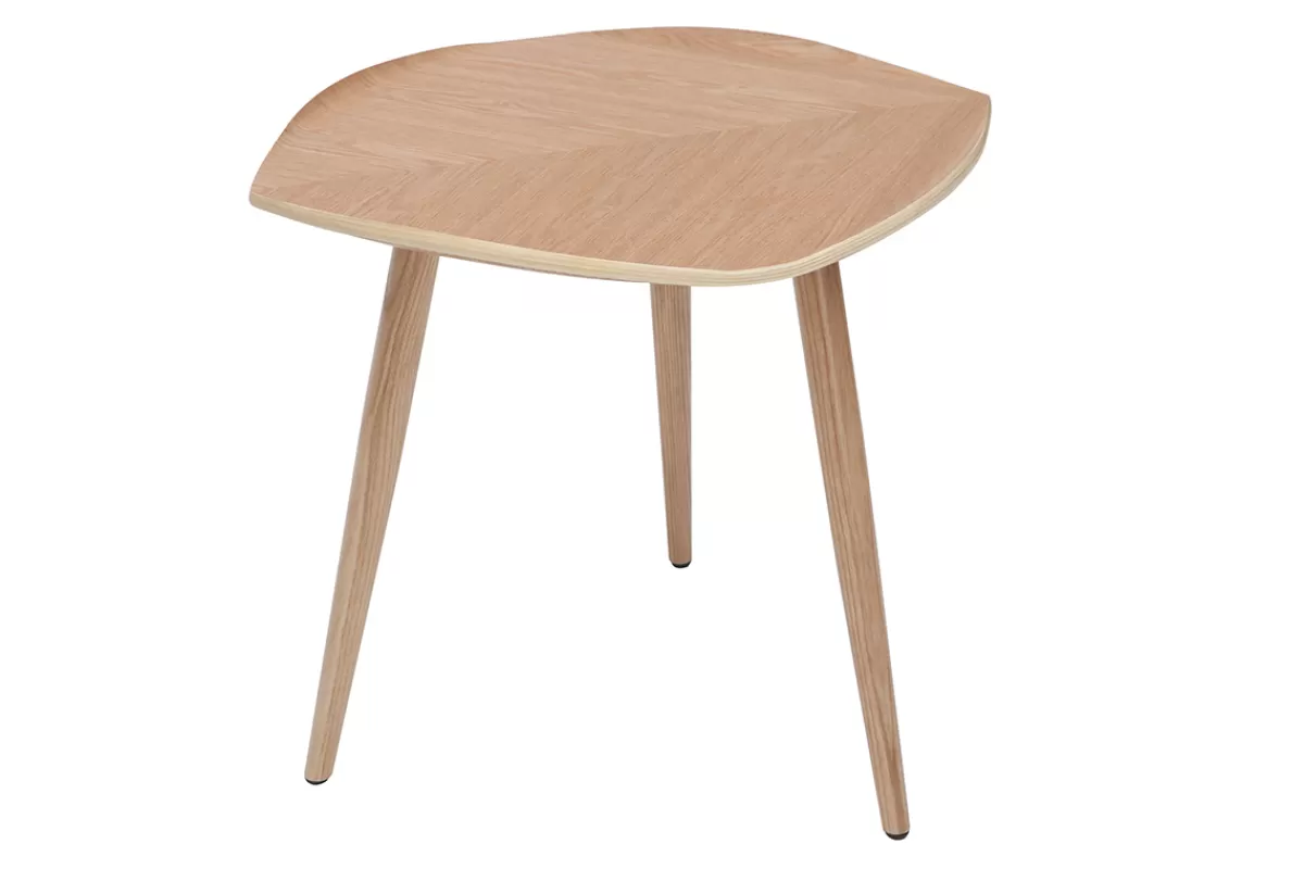 Miliboo Mesas De Salón | Mesilla Auxiliar-Mesa de centro madera en forma de hoja L60 cm PHYLL