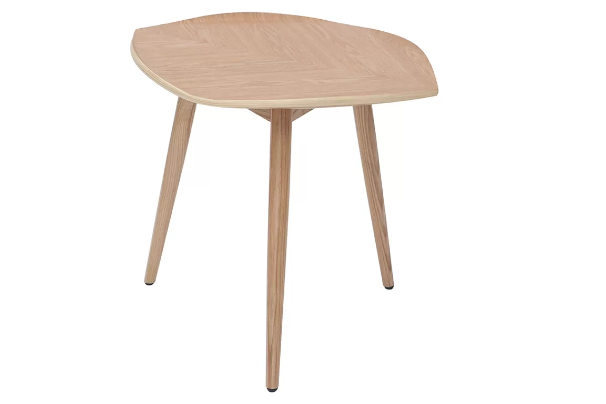 Miliboo Mesas De Salón | Mesilla Auxiliar-Mesa de centro madera en forma de hoja L60 cm PHYLL