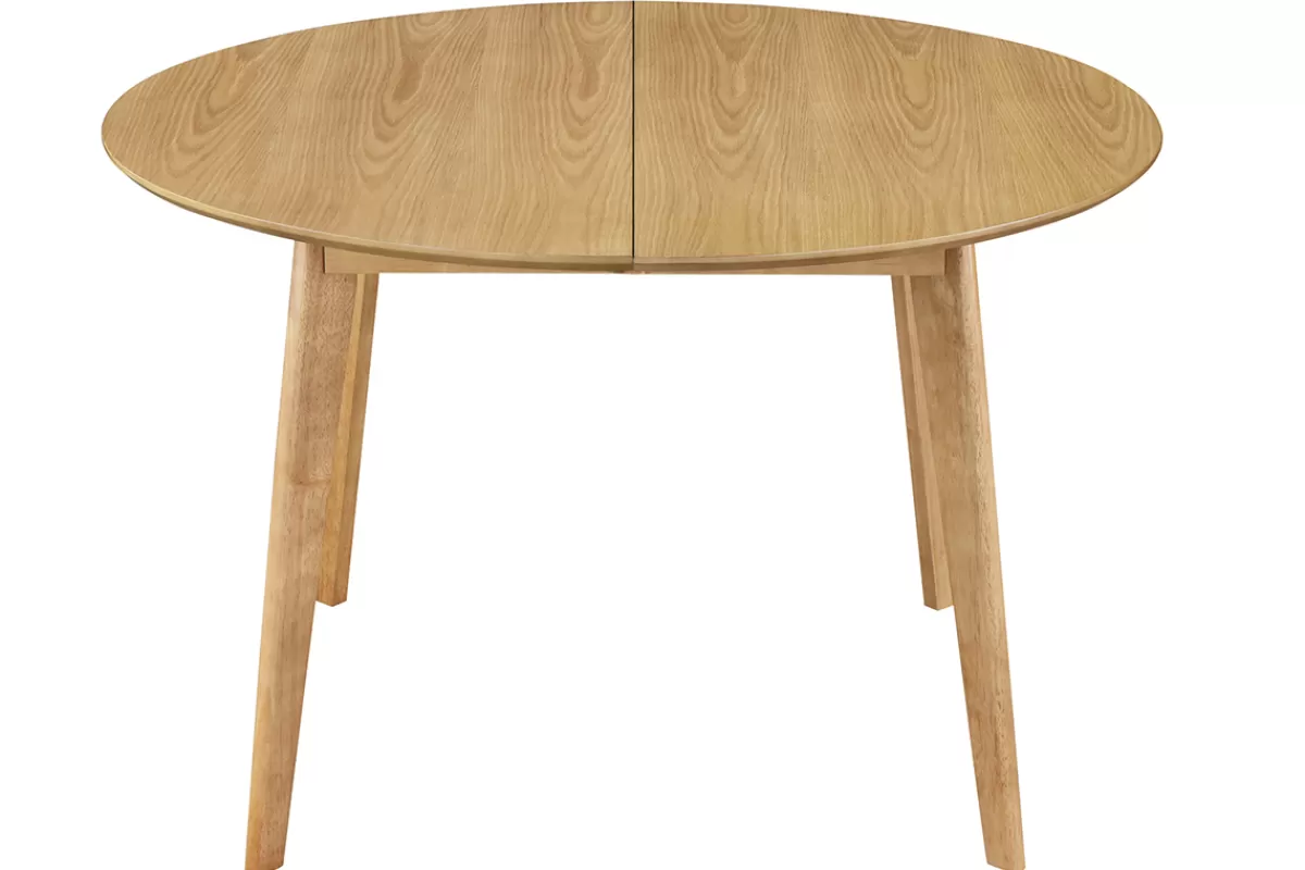 Miliboo Mesa De Comedor Fija | Mesa Extensible-Mesa de comedor diseño redonda extensible roble L120-150 LEENA