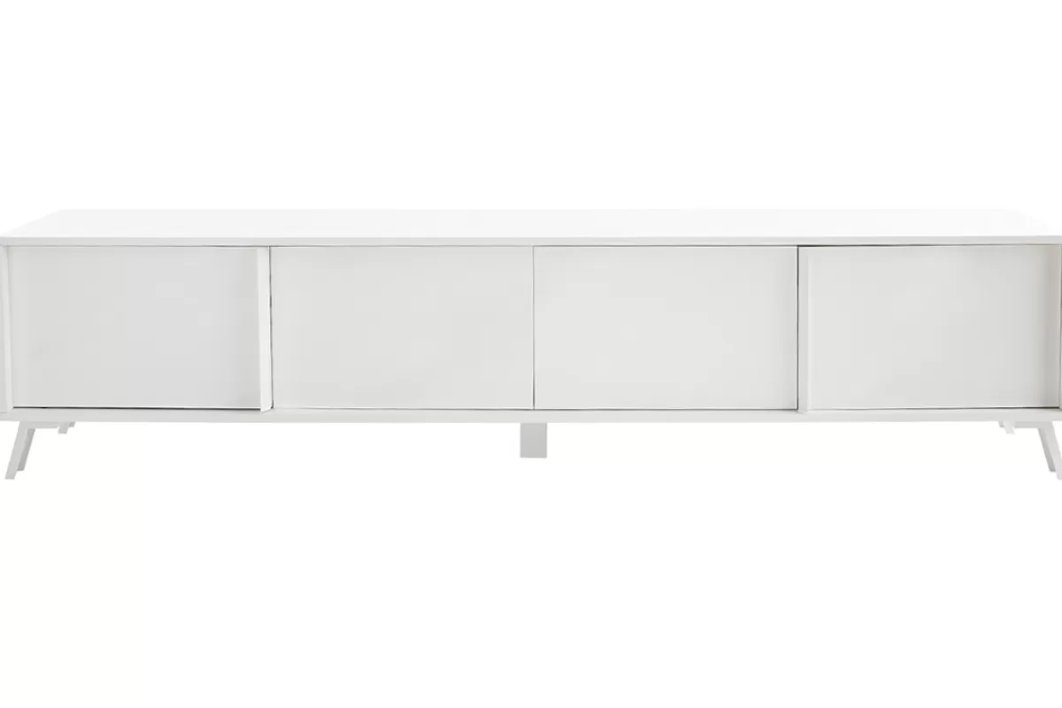 Miliboo Mueble Tv De Diseño-Mueble TV de diseño con acabado blanco brillante 205 cm NEMA