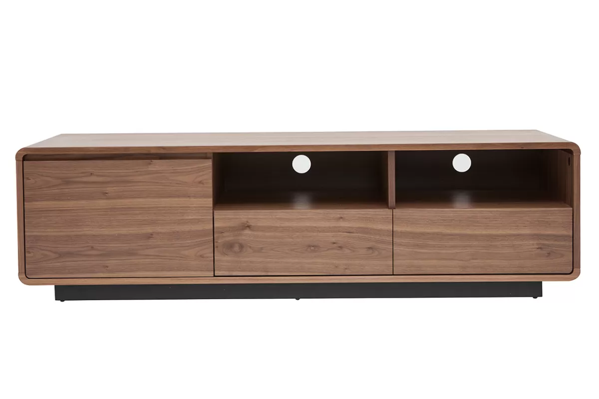 Miliboo Mueble Tv De Diseño-Mueble TV vintage con acabado de nogal 160 cm JAKO