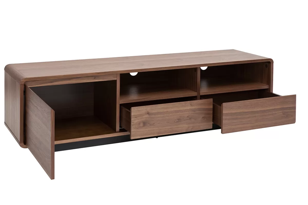 Miliboo Mueble Tv De Diseño-Mueble TV vintage con acabado de nogal 160 cm JAKO