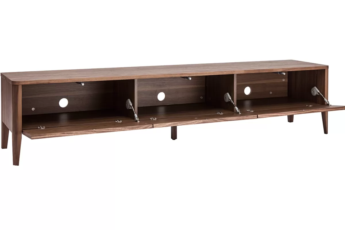 Miliboo Mueble Tv De Diseño-Mueble TV vintage de nogal con 3 cajones 180 cm BENJA