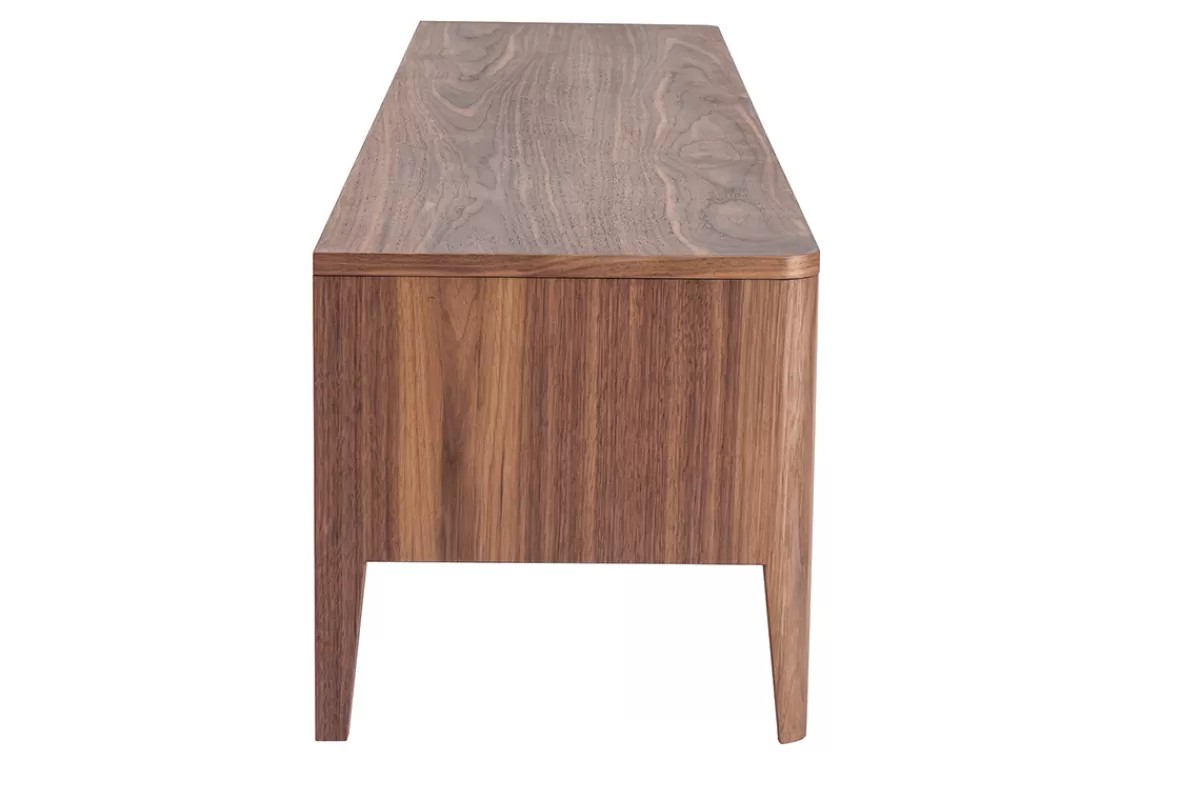 Miliboo Mueble Tv De Diseño-Mueble TV vintage de nogal con 3 cajones 180 cm BENJA