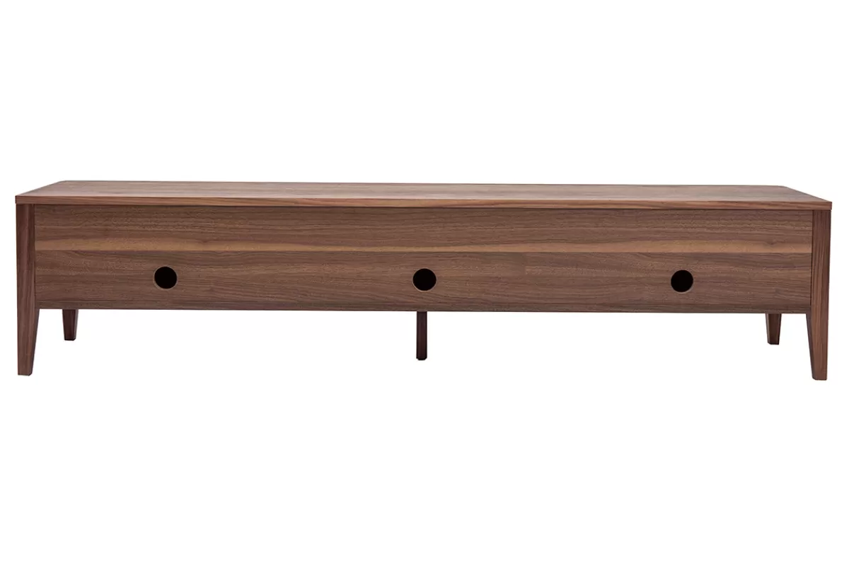 Miliboo Mueble Tv De Diseño-Mueble TV vintage de nogal con 3 cajones 180 cm BENJA