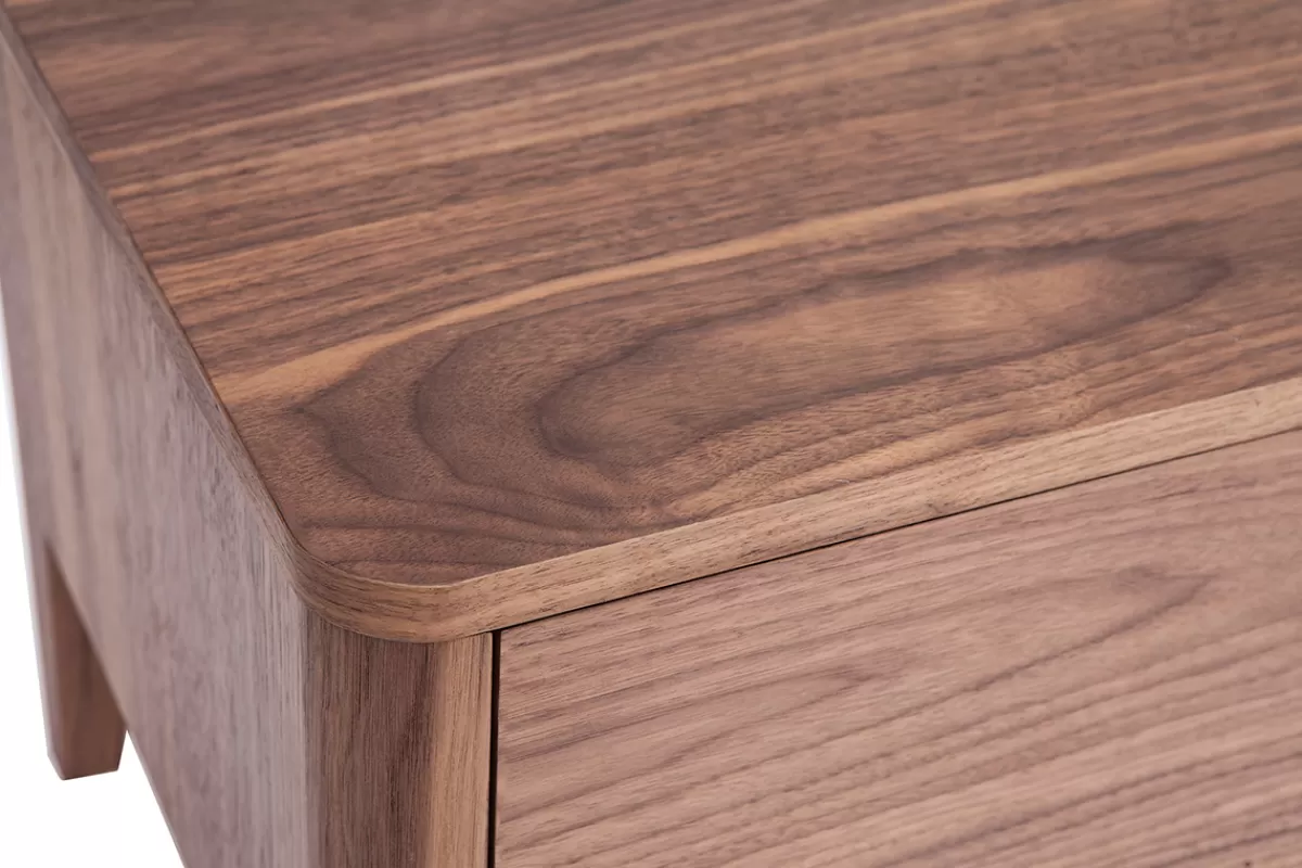 Miliboo Mueble Tv De Diseño-Mueble TV vintage de nogal con 3 cajones 180 cm BENJA