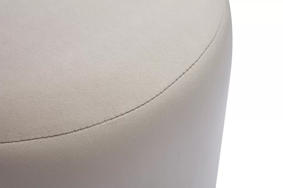 Miliboo Puffs / Reposapiés | Puffs / Reposapiés-Puf redondo de terciopelo topo y metal dorado D40 cm AMAYA