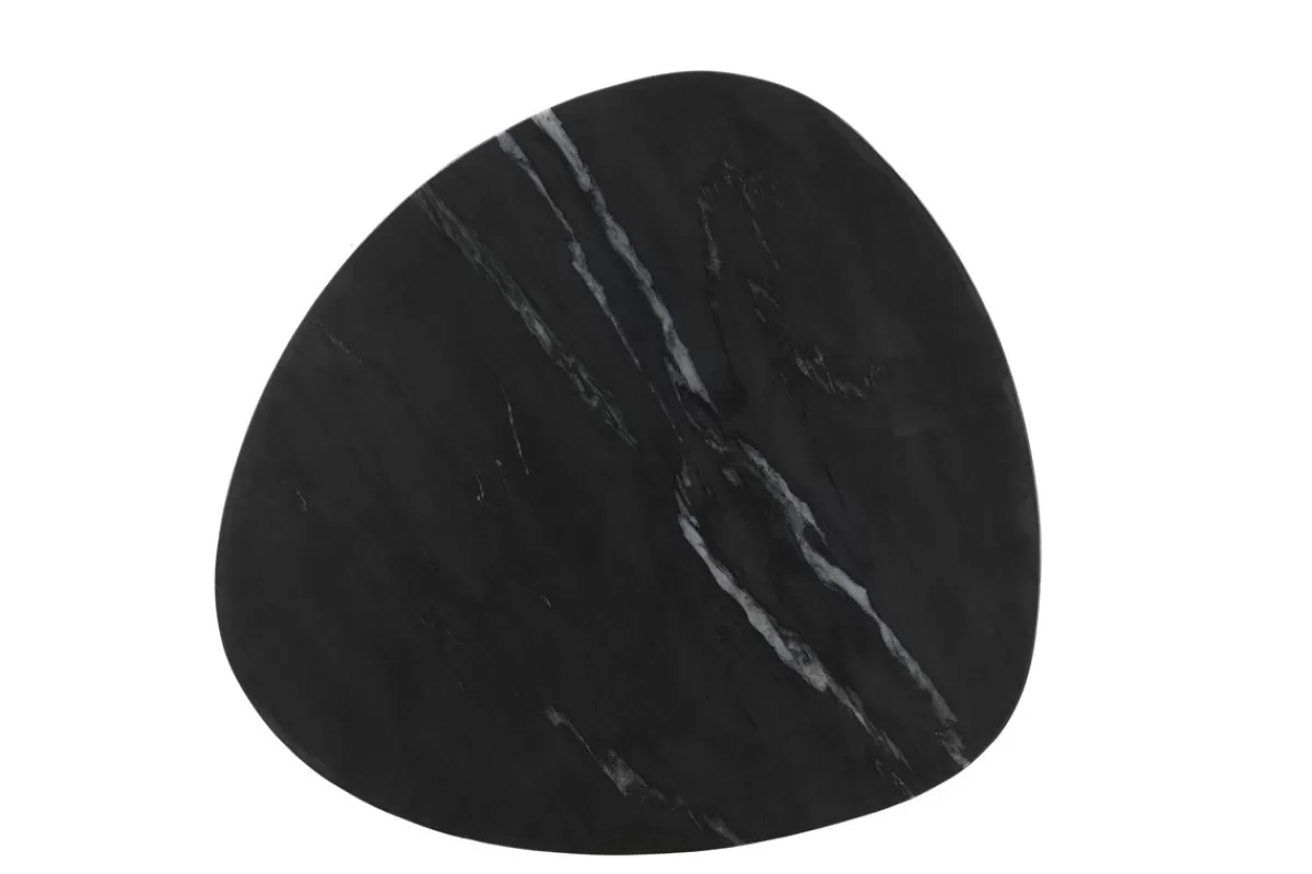Miliboo Mesas De Salón-Set de 2 mesas de centro ovaladas de mármol negro y metal PLATZ