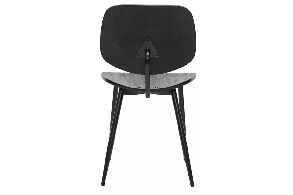 Miliboo Sillas Modernas | Sillas De Madera-Set de 2 sillas de madera negra y metal negro TOBIAS