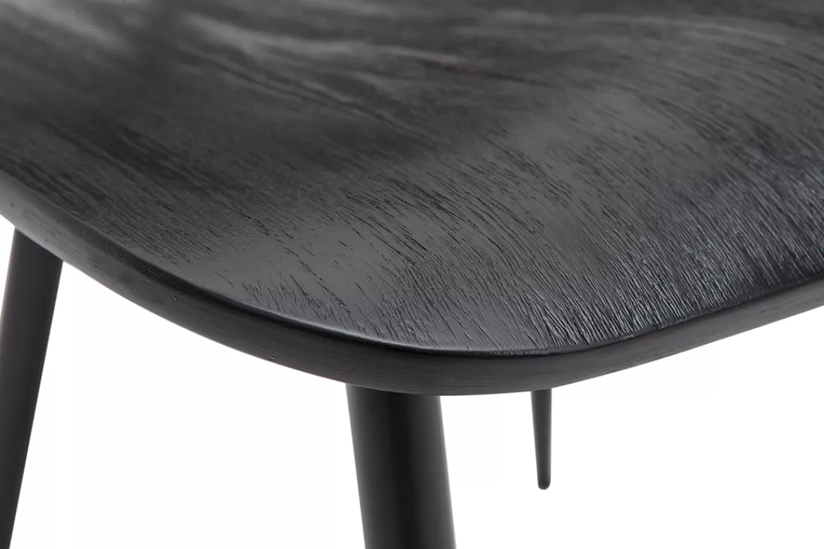 Miliboo Sillas Modernas | Sillas De Madera-Set de 2 sillas de madera negra y metal negro TOBIAS