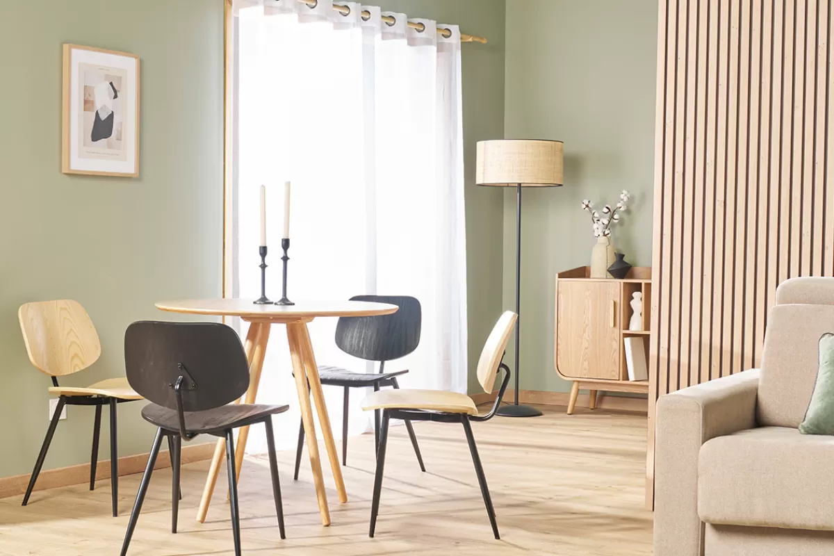 Miliboo Sillas Modernas | Sillas De Madera-Set de 2 sillas de madera negra y metal negro TOBIAS