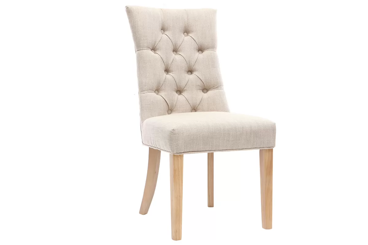 Miliboo Sillas Modernas-Silla de comedor estilo clásico tejido natural patas madera clara VOLTAIRE