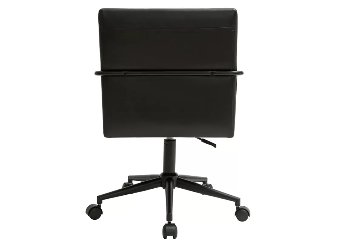 Miliboo Silla De Oficina | Sillón De Oficina A Precios Bajos-Silla de escritorio vintage de poliuretano y metal negro FLOKI