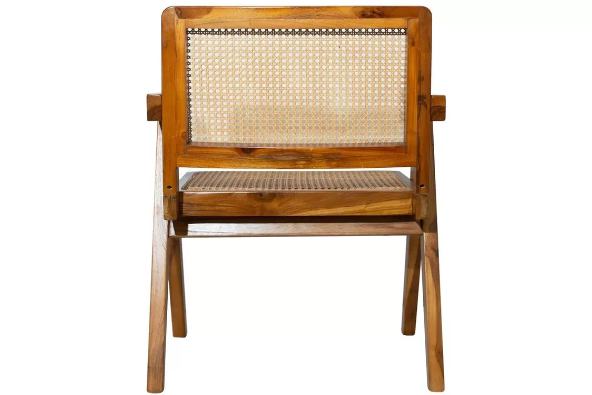 Miliboo Sillas Modernas | Sillas De Madera-Silla vintage de teca maciza y ratán JANNIE