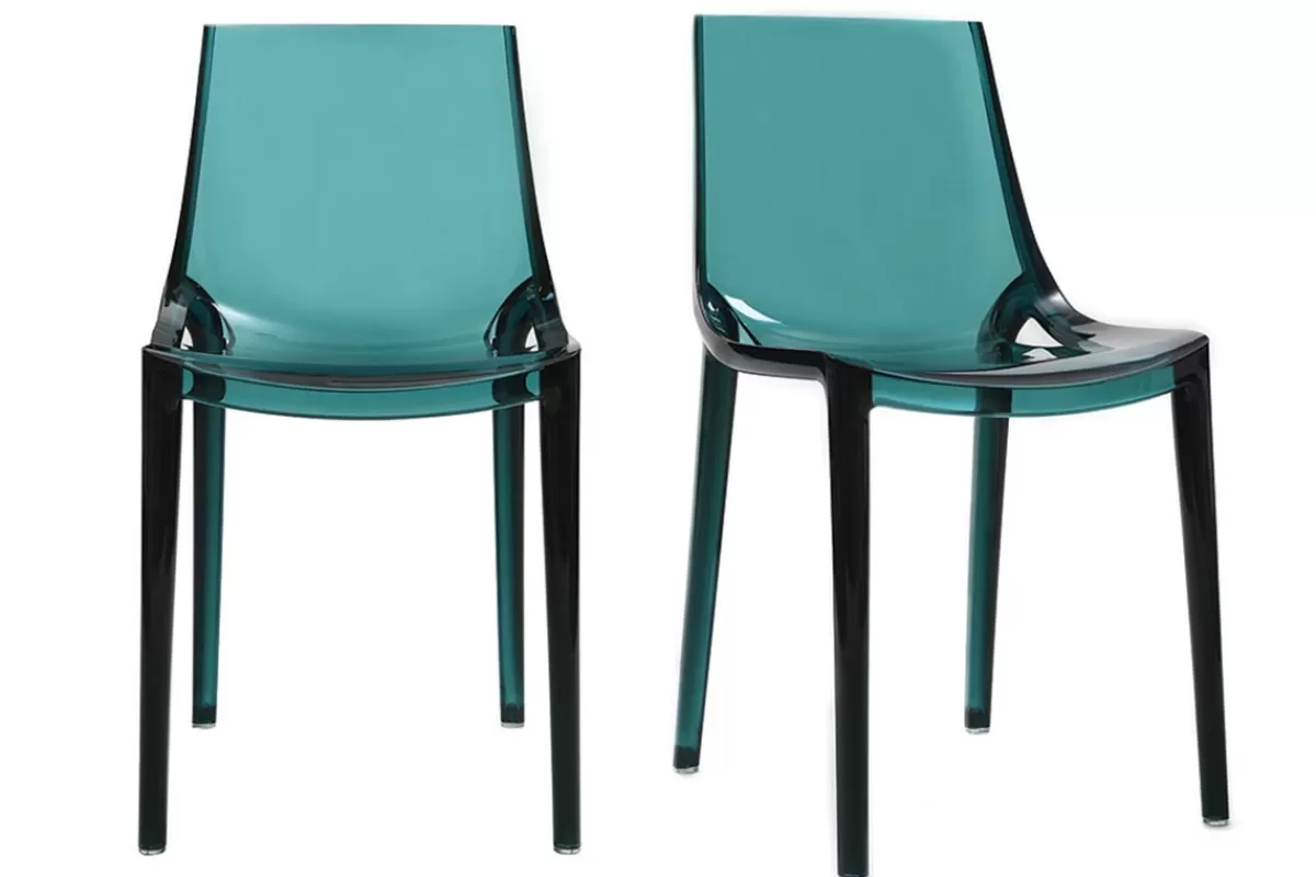 Miliboo Sillas Modernas | Silla De Jardín-Sillas diseño verde agua lote de 2 interior / exterior YZEL