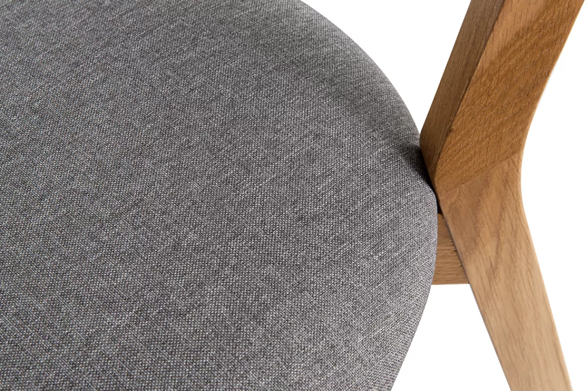 Miliboo Sillas Modernas | Sillas De Madera-Sillas vintage roble y asiento gris (lote de 2) DOVE