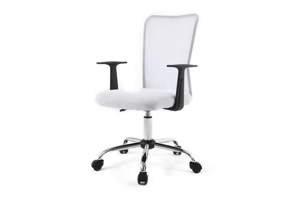 Miliboo Silla De Oficina | Sillón De Oficina A Precios Bajos-Sillón de escritorio diseño malla blanca PLUZ
