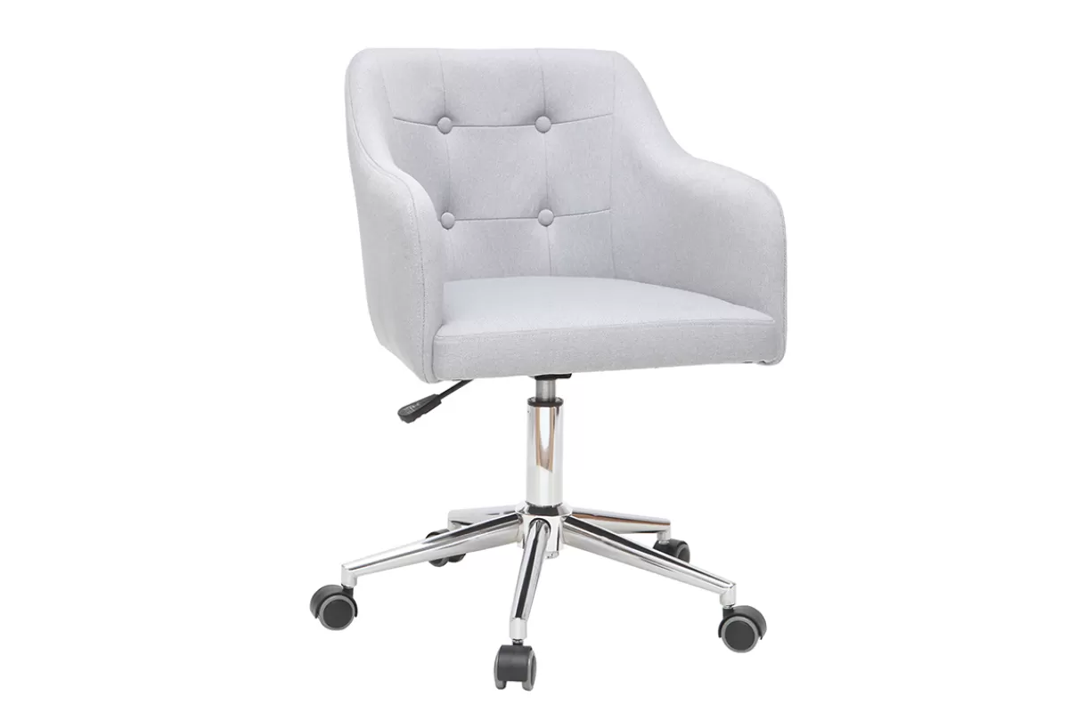 Miliboo Silla De Oficina-Sillón de escritorio diseño tejido gris claro BALTIK (Este producto ya no se comercializa)