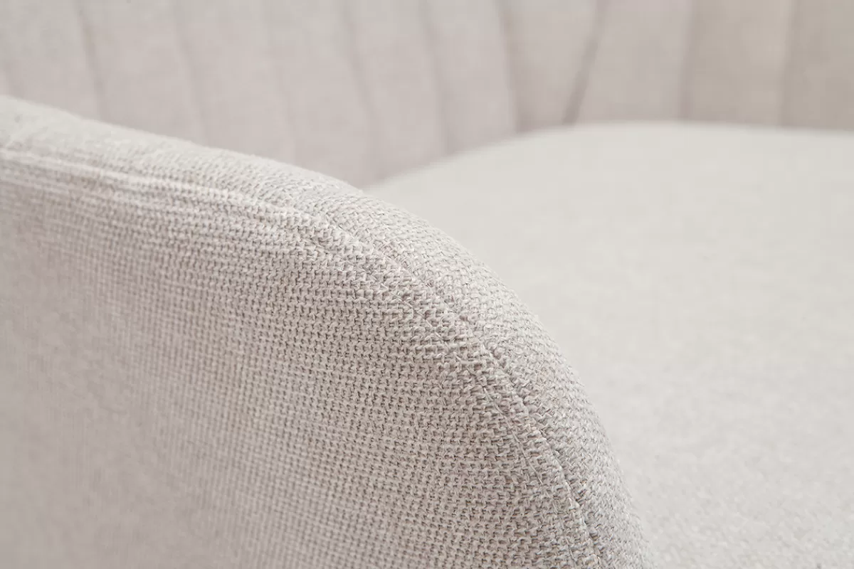 Miliboo Sillones | Sillón-Sillón de tejido efecto aterciopelado texturizado beige y metal GASTON