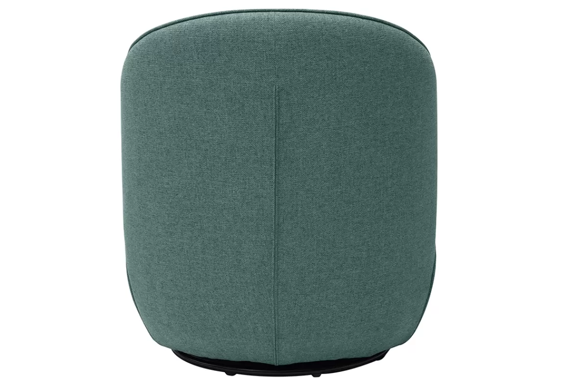 Miliboo Sillones | Sillón-Sillón giratorio de diseño de tela verde grisáceo AMBER