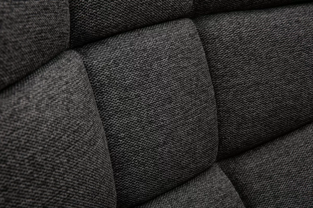 Miliboo Sillones | Sillón-Sillón nórdico con tejido efecto aterciopelado texturizado gris oscuro y madera BRODY