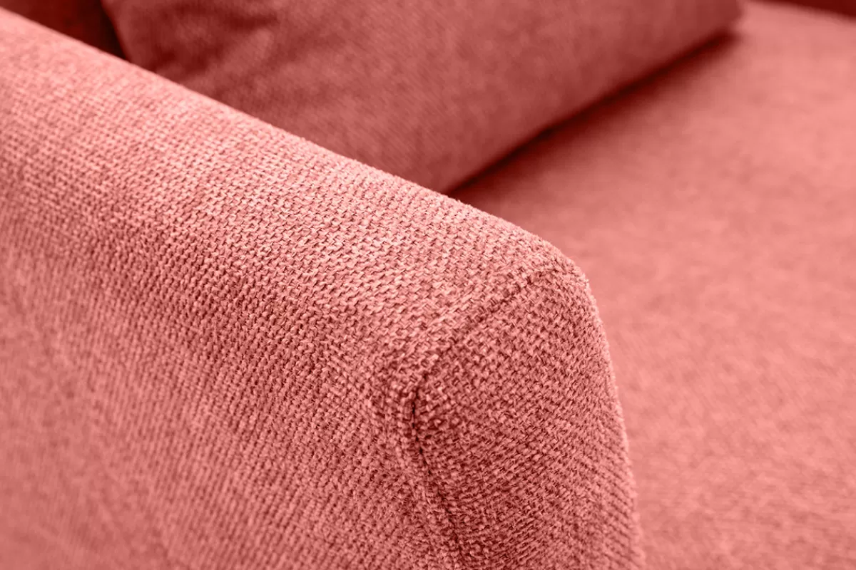 Miliboo Sillones | Sillón-Sillón nórdico de tejido efecto aterciopelado texturizado terracota y madera clara OSLO