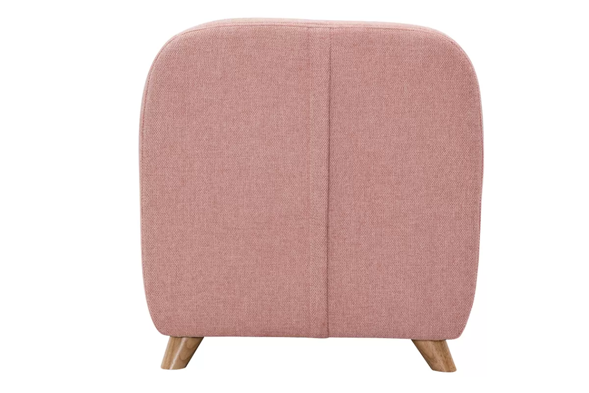 Miliboo Sillón Niño-Sillón para niños nórdico de tela efecto aterciopelado texturizado rosa y madera clara NORKID