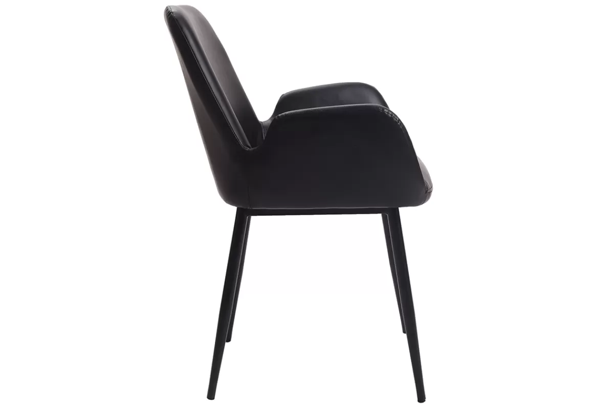 Miliboo Sillas Modernas | Sillón-Sillones vintage negros con patas metal negro (lote de 2) TIKA