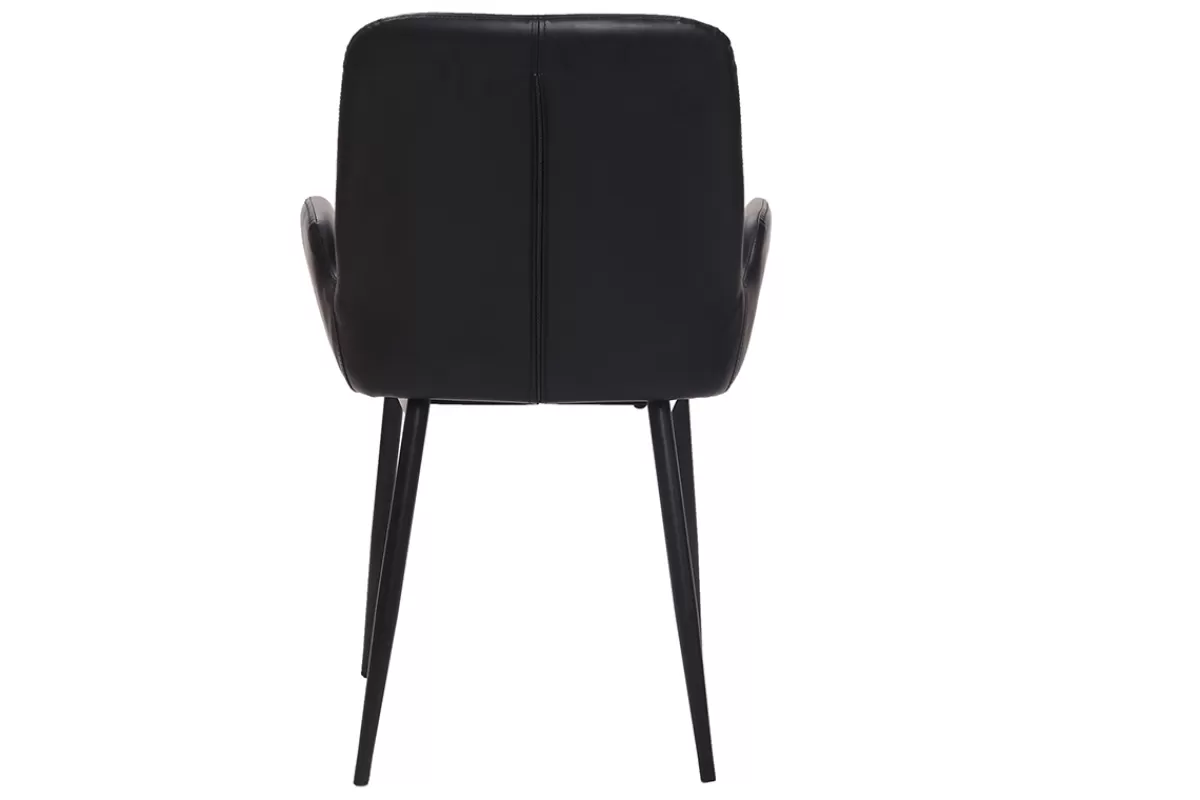 Miliboo Sillas Modernas | Sillón-Sillones vintage negros con patas metal negro (lote de 2) TIKA