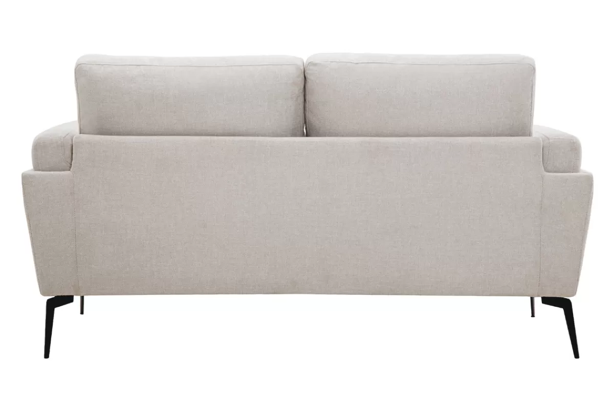Miliboo Sofá De Diseño-Sofá moderno 2 plazas de tejido efecto aterciopelado texturizado beige MOSCO