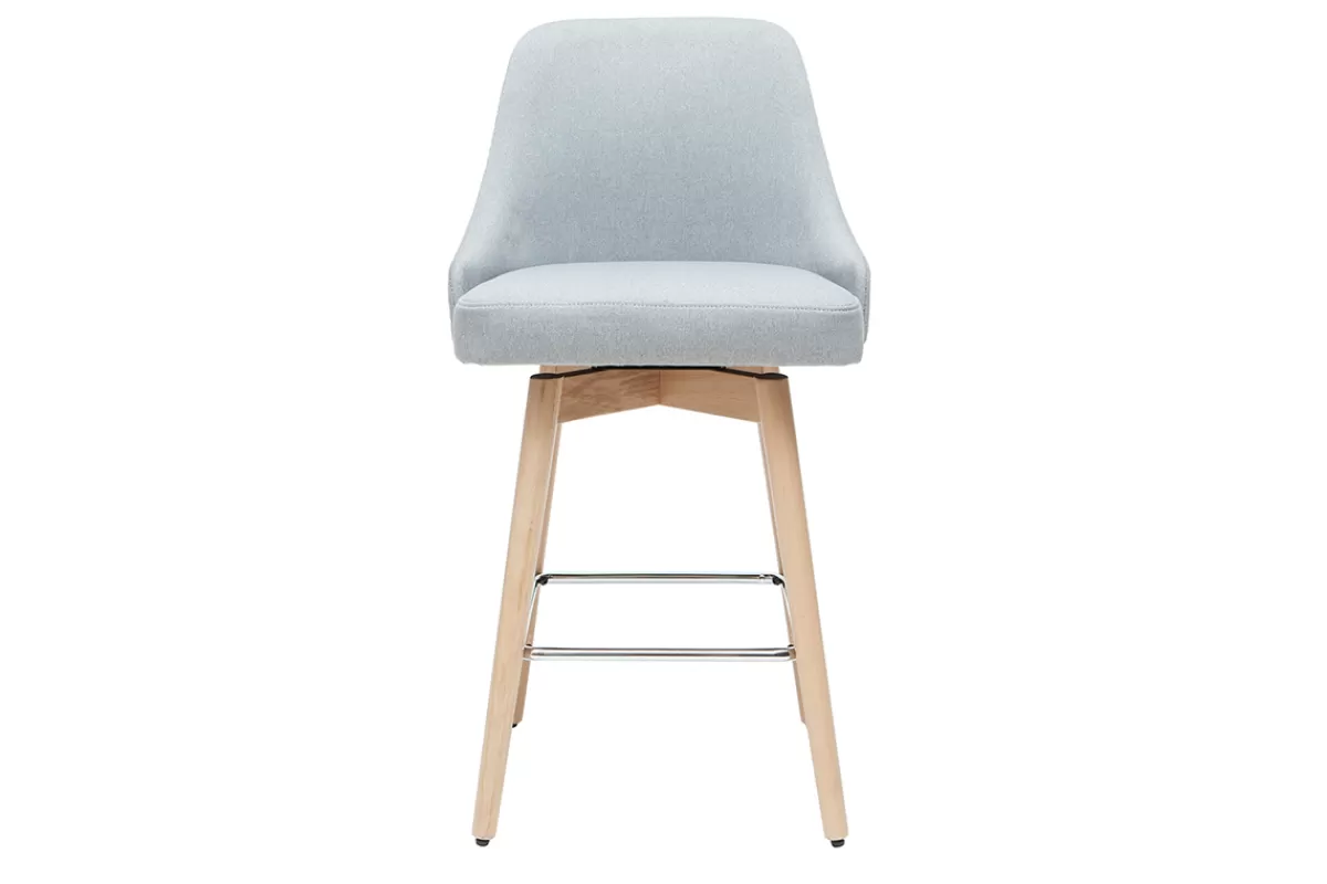 Miliboo Taburetes De Bar-Taburetes de bar nórdicos giratorios gris claro A65 cm (lote de 2) HASTA