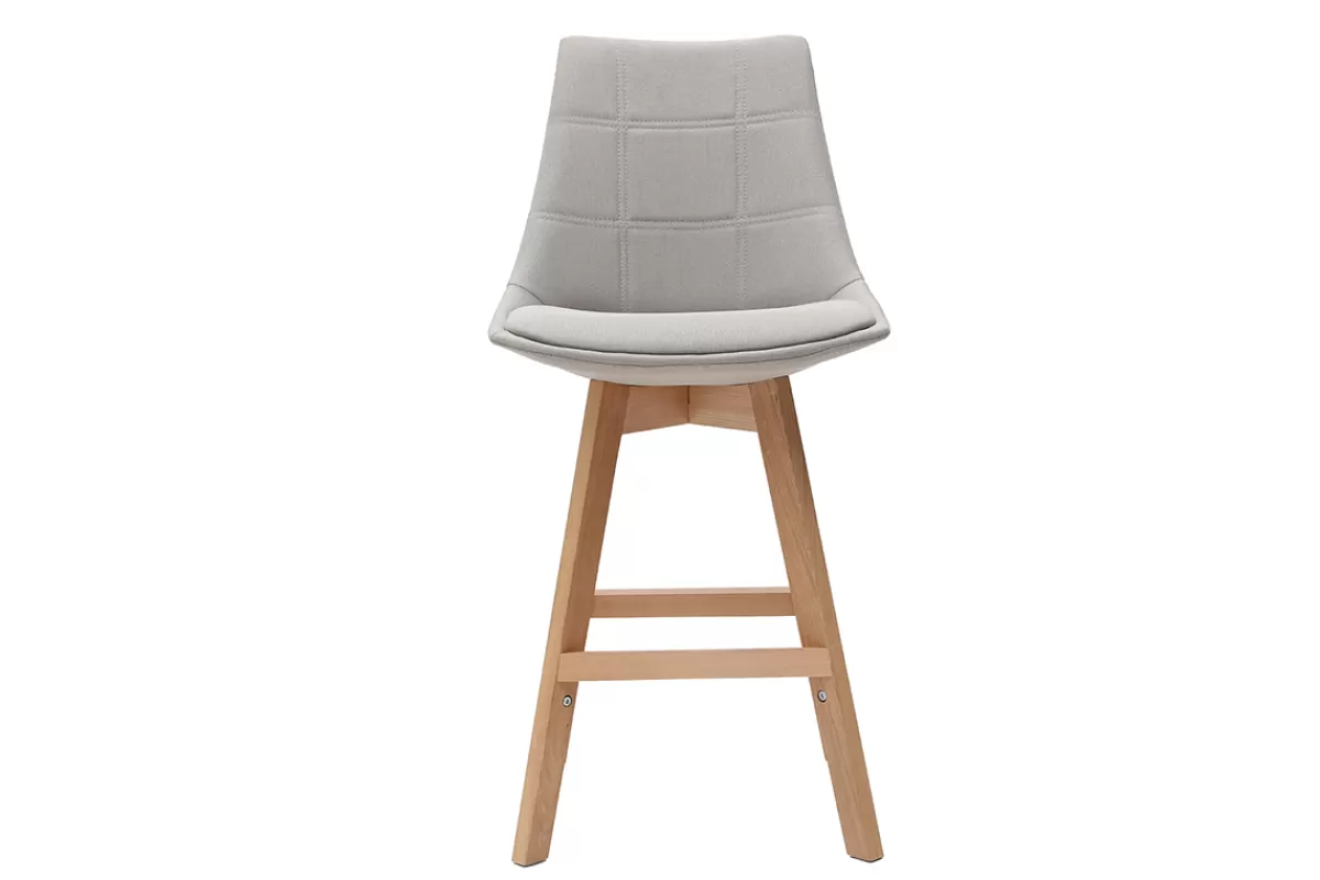 Miliboo Taburetes De Bar-Taburetes de bar nórdicos gris claro 65 cm (lote de 2) MATILDE