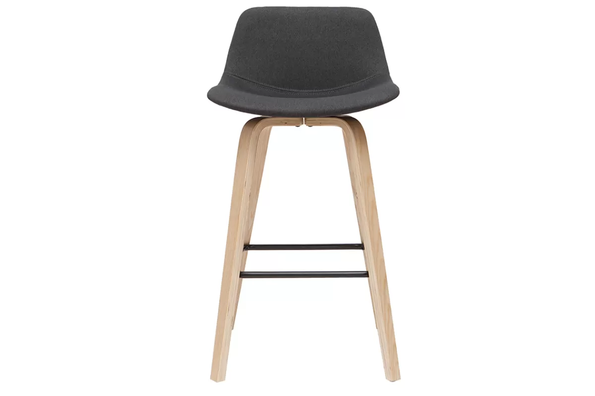 Miliboo Taburetes De Bar-Taburetes de bar nórdicos gris oscuro A65 cm (lote de 2) NONIE