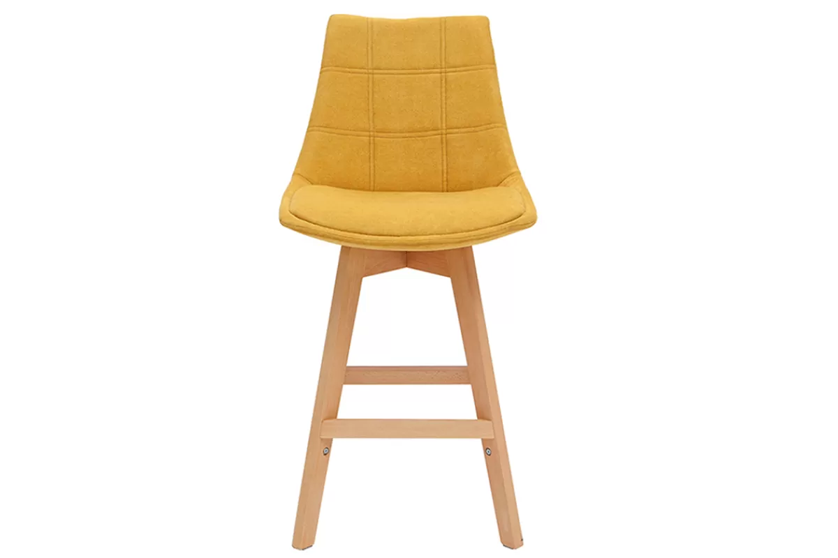 Miliboo Taburetes De Bar-Taburetes de bar nórdicos tejido efecto amarillo mostaza 65 cm (lote de 2) MATILDE